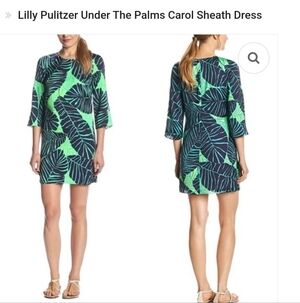 Lilly Pulitzer Carol Shift Dress Under the Palms EUC 4